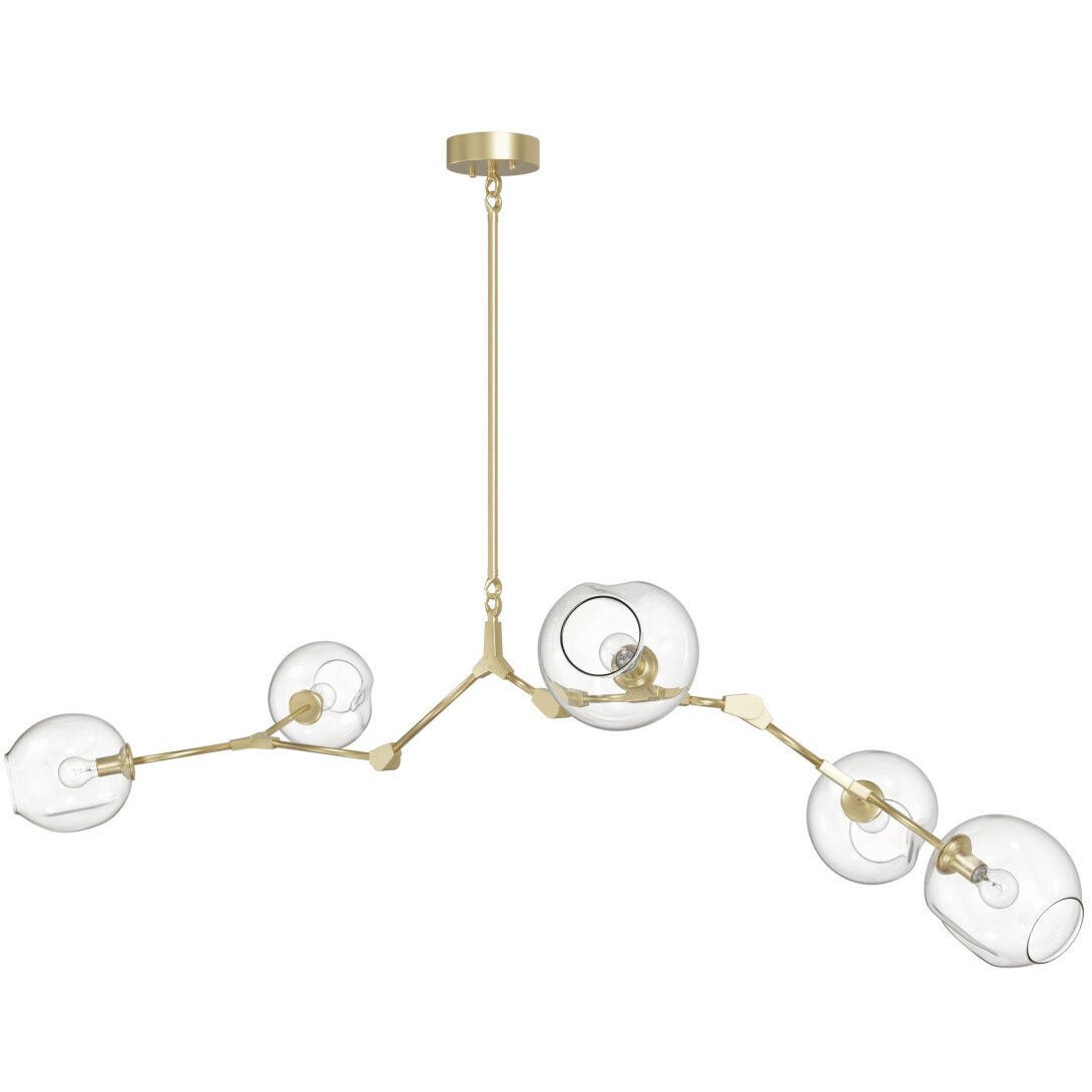 Fairfax Ave. 5 Light 34 inch Brushed Brass Chandelier Ceiling Light