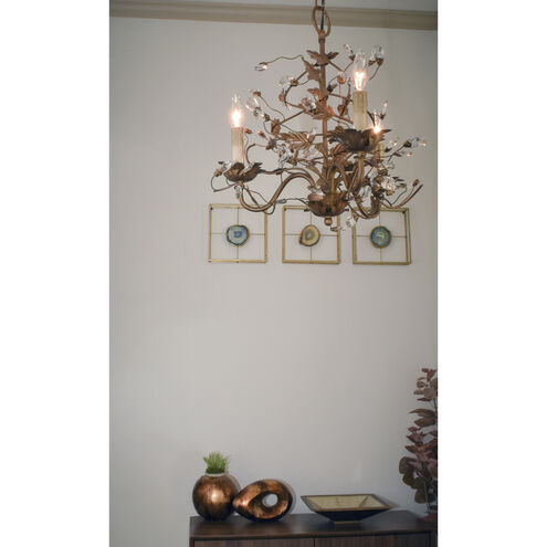 Elegante 3 Light 14 inch Etruscan Gold Mini Chandelier Ceiling Light