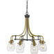 Kraken 8 Light 28 inch Matte Black and Olde Brass Chandelier Ceiling Light