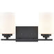 Durham 2 Light 14.25 inch Matte Black Bathroom Vanity Light Wall Light