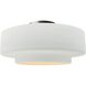 Radiance Collection - Tier 1 Light 14.5 inch Gloss White and Brushed Nickel Semi-Flush Ceiling Light in Replaceable Bulb, Gloss White (outside and inside of fixture), 14.5W x 7.25H, Form+Finish+Function