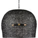 Piero 3 Light 31.5 inch Satin Black Pendant Ceiling Light, Large
