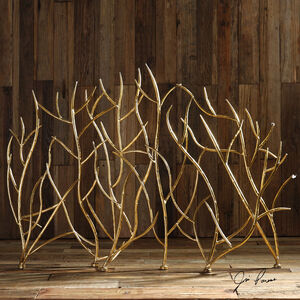 Gold Branches 48 X 32 inch Fireplace Screen