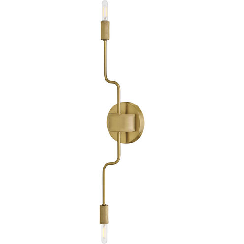 Austen 2 Light 5.25 inch Lacquered Brass Sconce Wall Light