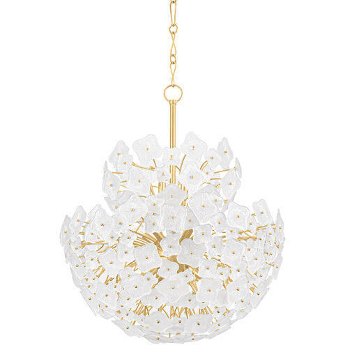 Barrytown 13 Light 34 inch Vintage Gold Leaf Chandelier Ceiling Light