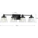 Hinton 4 Light 34 inch Matte Black Bath Vanity Wall Light