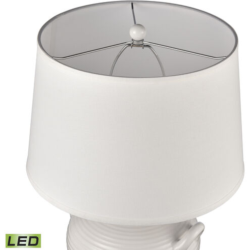 Oxford 25 inch 9.00 watt Gloss White with Matte White Table Lamp Portable Light