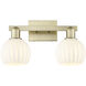 Arcadia White Venetian 2 Light 17 inch Antique Brass Bath Vanity Light Wall Light