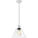 Zigrina 1 Light 11.75 inch Matte White with Satin Brushed Black Pendant Ceiling Light