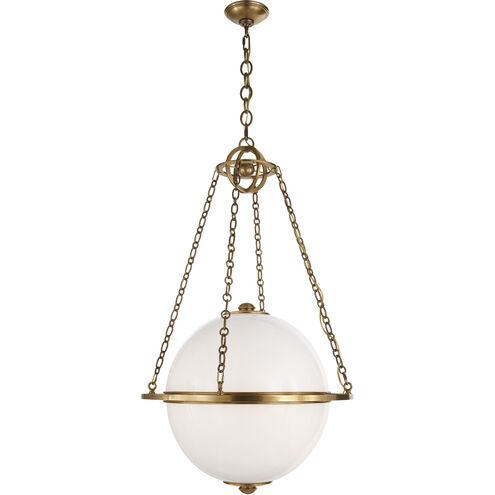 Chapman & Myers Modern Globe 2 Light 24.25 inch Antique-Burnished Brass Globe Lantern Pendant Ceiling Light