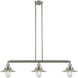Franklin Restoration Halophane LED 41 inch Brushed Satin Nickel Island Light Ceiling Light in Clear Halophane Glass, Franklin Restoration
