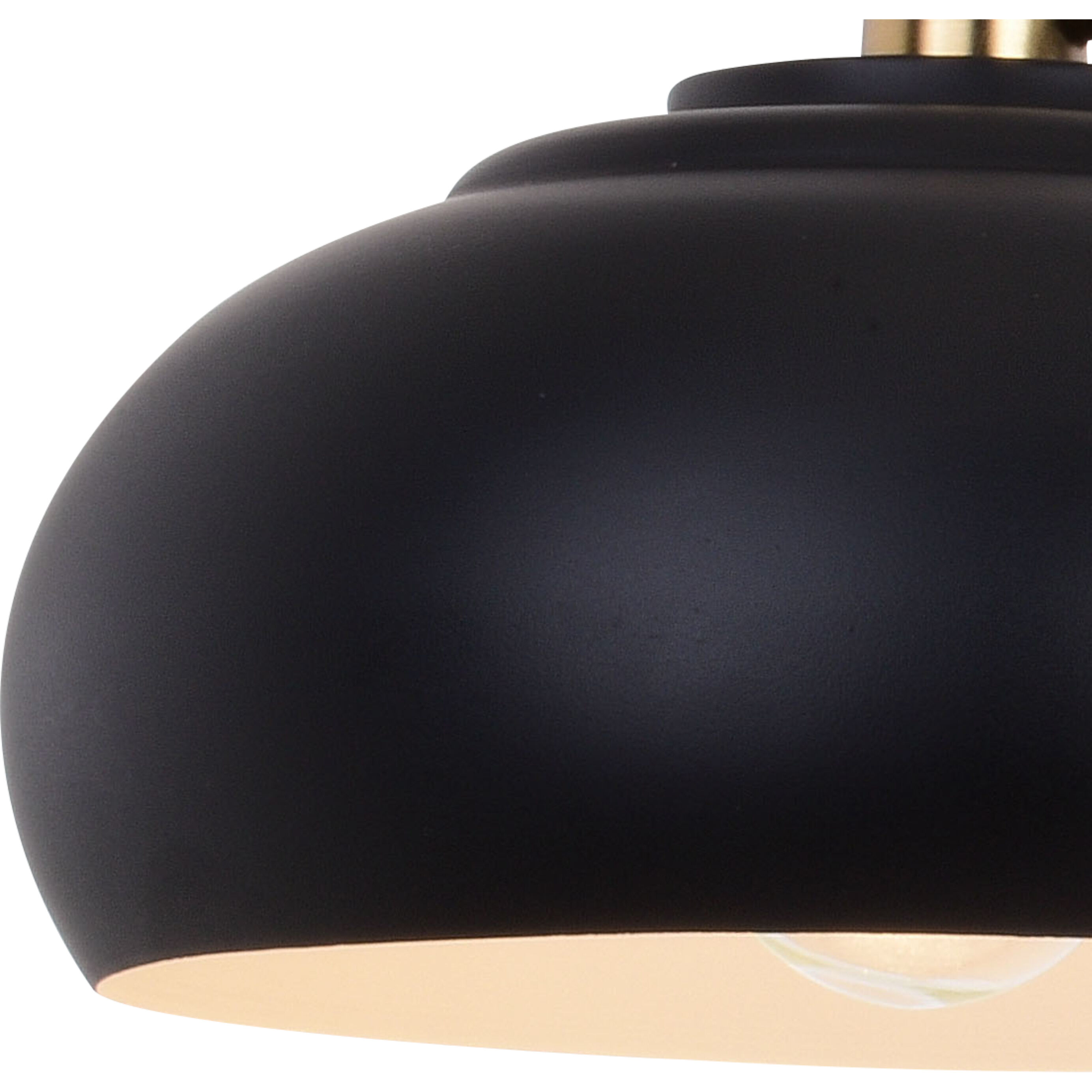 Belmont LED 27.5 inch Matte Black and Satin Brass Bathroom Light Wall Light in 3