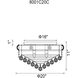 Empire 8 Light 20 inch Gold Flush Mount Ceiling Light