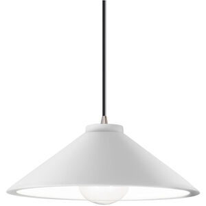Radiance Collection LED 11.75 inch Gloss White with Brushed Nickel Pendant Ceiling Light