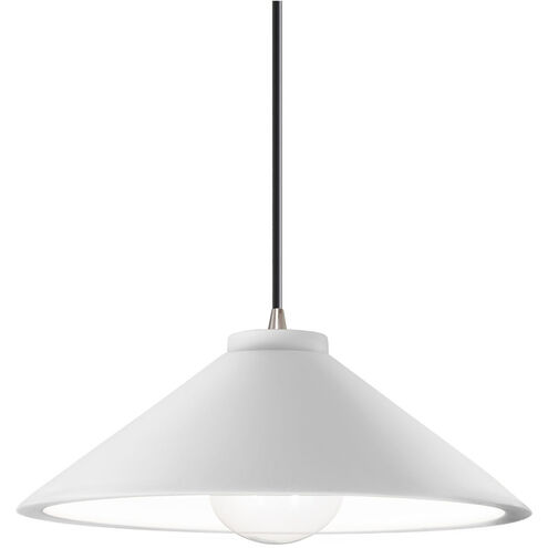Radiance Collection LED 11.75 inch Gloss White with Brushed Nickel Pendant Ceiling Light