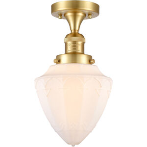 Franklin Restoration Bullet LED 7 inch Satin Gold Semi-Flush Mount Ceiling Light