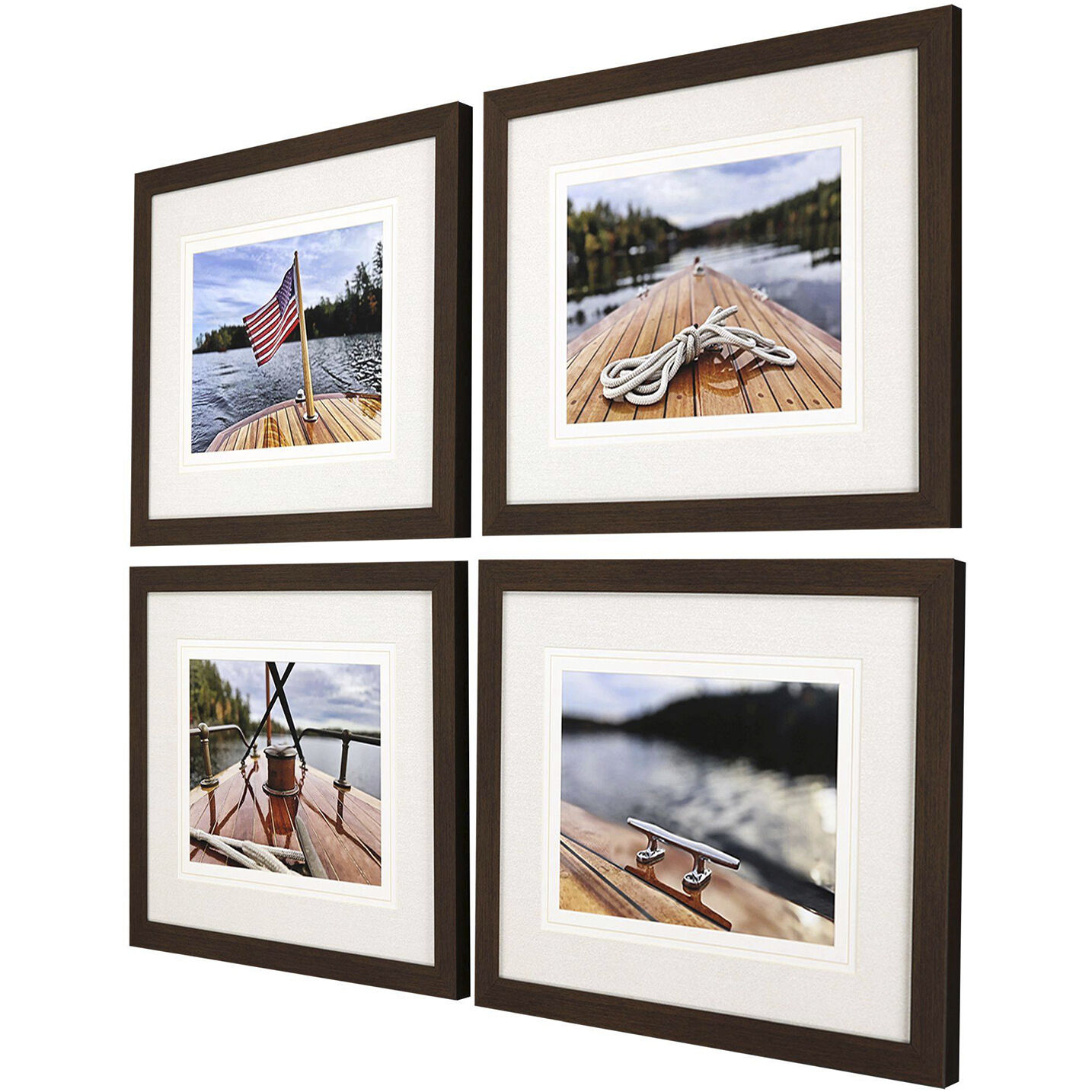 Waterside Brown and Blue and Multi Framed Art