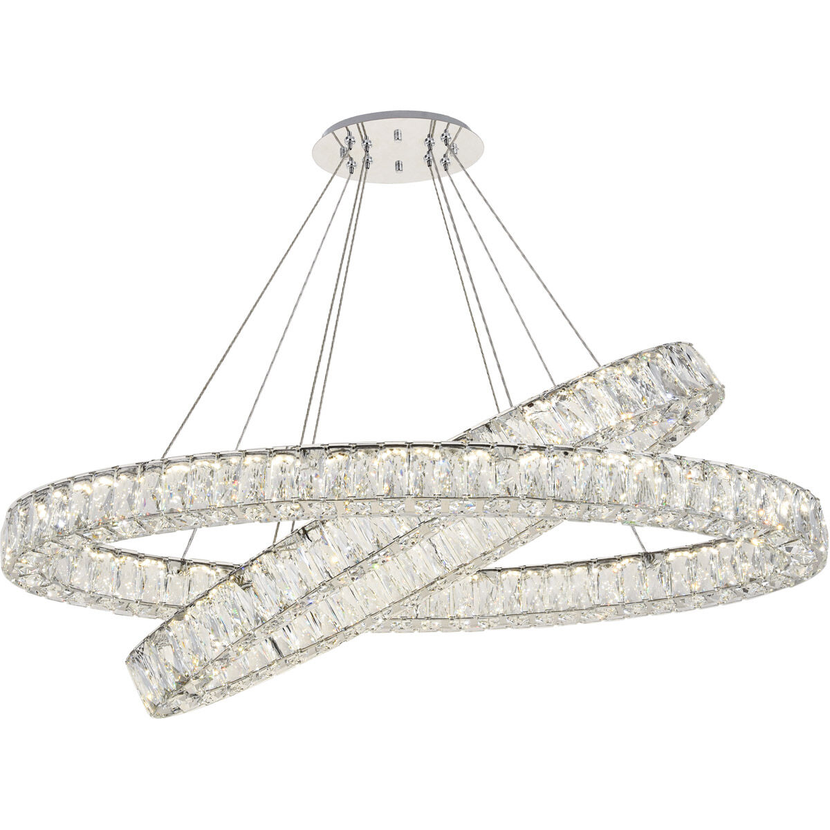 Monroe LED 48 inch Chrome Chandelier Ceiling Light