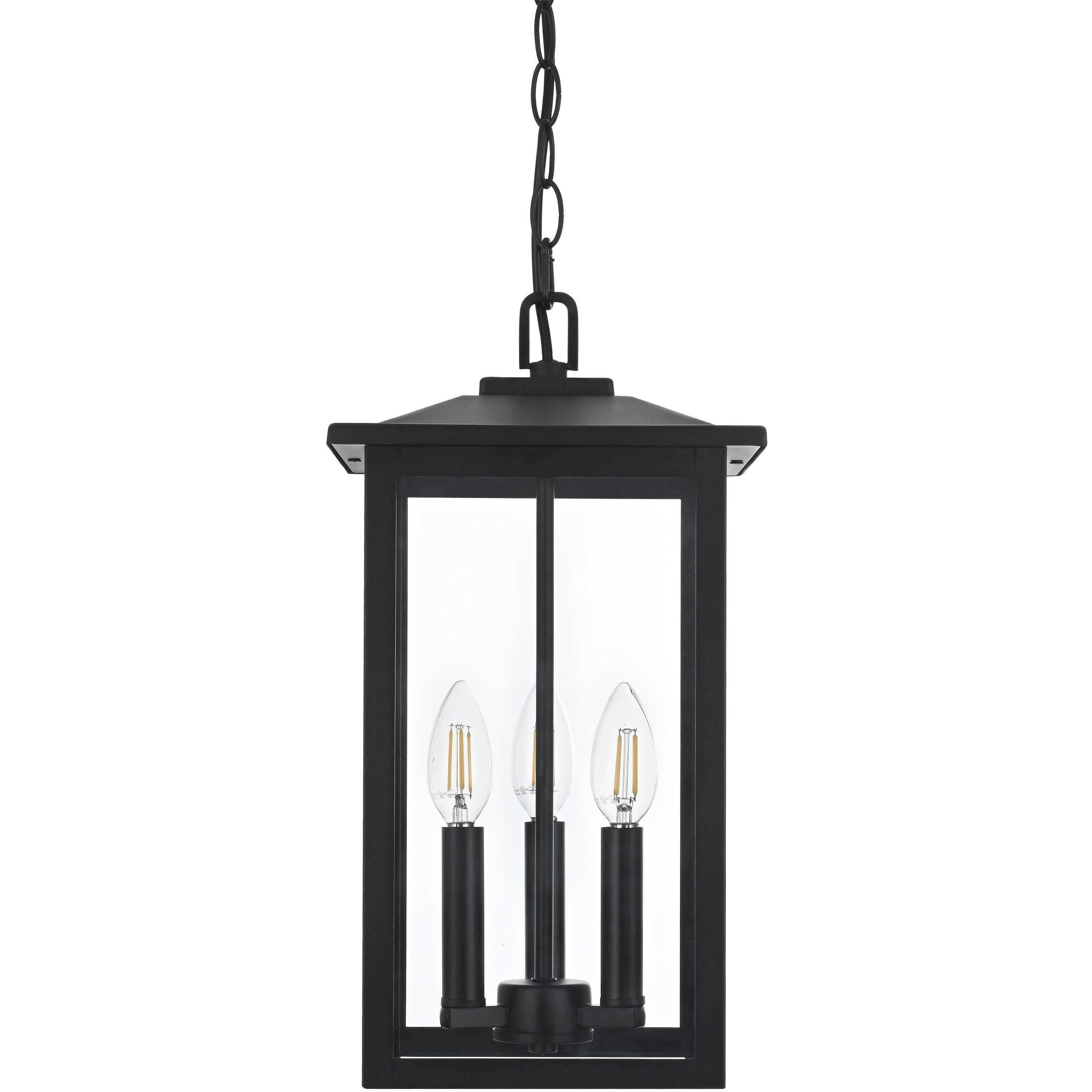 Carlisle 3 Light 9 inch Black Outdoor Pendant