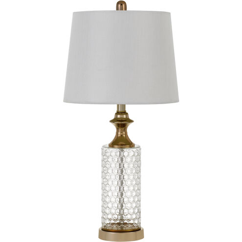 Breda 27 inch 100 watt Clear/Copper Table Lamp Portable Light