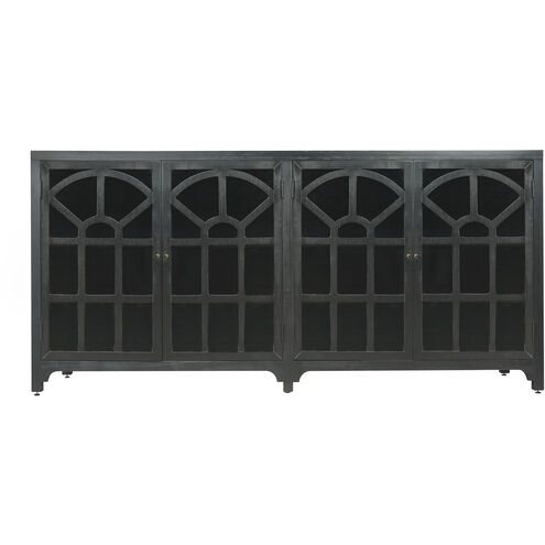 Conrad 72 X 18 inch Kettle Black with Clear Credenza