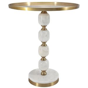 Anita 16.1 inch Gold/White Side Table