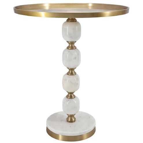 Anita 16.1 inch Gold/White Side Table