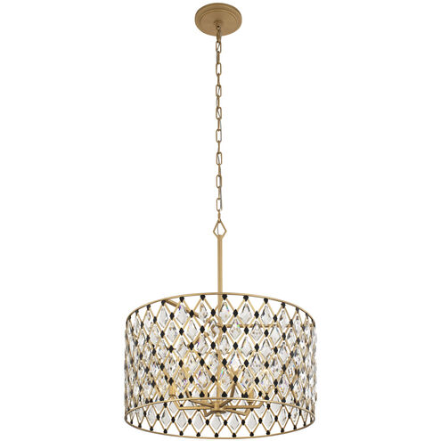 Windsor 6 Light 25 inch French Gold and Matte Black Pendant Ceiling Light