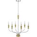 Weston 6 Light 26 inch Chrome/ Satin Brass Chandelier Ceiling Light