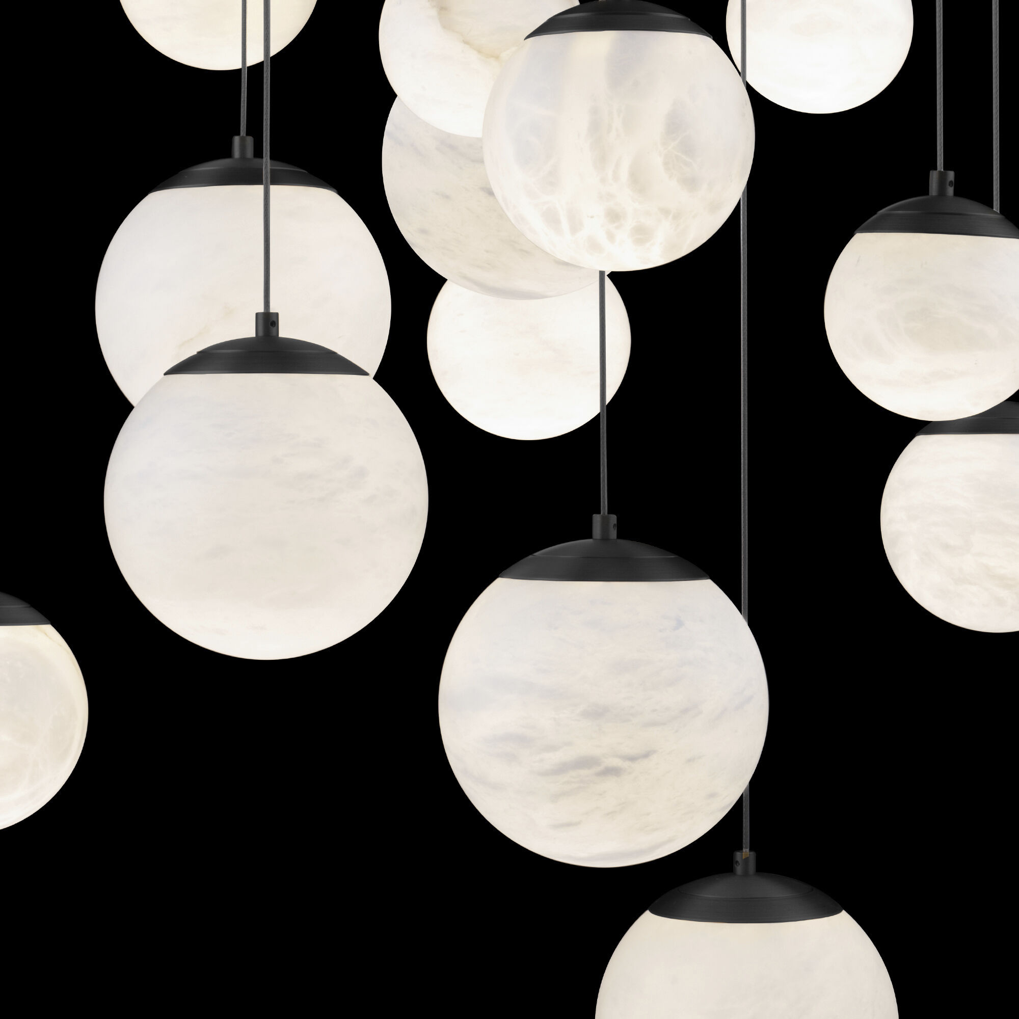 Pisces 15 Light 23 inch Black Pendant Ceiling Light