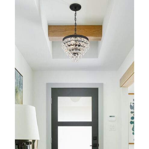 Calypso 3 Light 13 inch Matte Black Mini Chandelier Ceiling Light