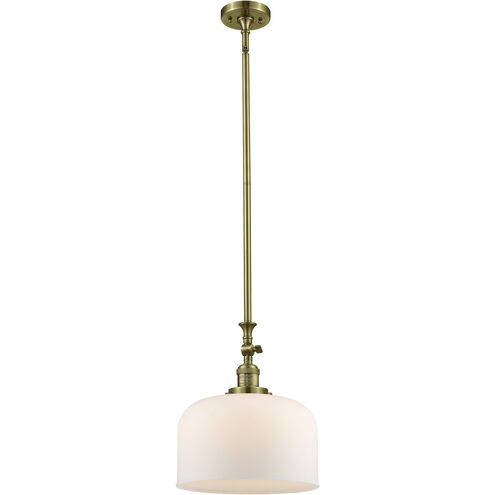 Franklin Restoration Bell 1 Light 12 inch Antique Brass Mini Pendant Ceiling Light in Incandescent, Matte White, Franklin Restoration