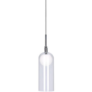 Stylo LED 4 inch Black with Brushed Nickel Pendant Ceiling Light in Chrome