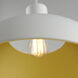 Dawn 1 Light 19.5 inch White/Satin Brass Single Pendant Ceiling Light in White and Satin Brass