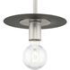 Trimble 1 Light 8 inch Brushed Nickel Mini Pendant Ceiling Light, Design Series