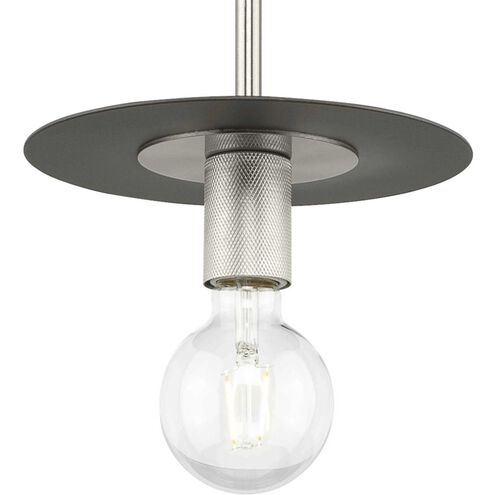 Trimble 1 Light 8 inch Brushed Nickel Mini Pendant Ceiling Light, Design Series