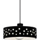 Perforated Dish Pendant Ceiling Light in Matte Black, Black Cord, Replaceable Bulb, Carbon Matte Black, Form+Finish+Function