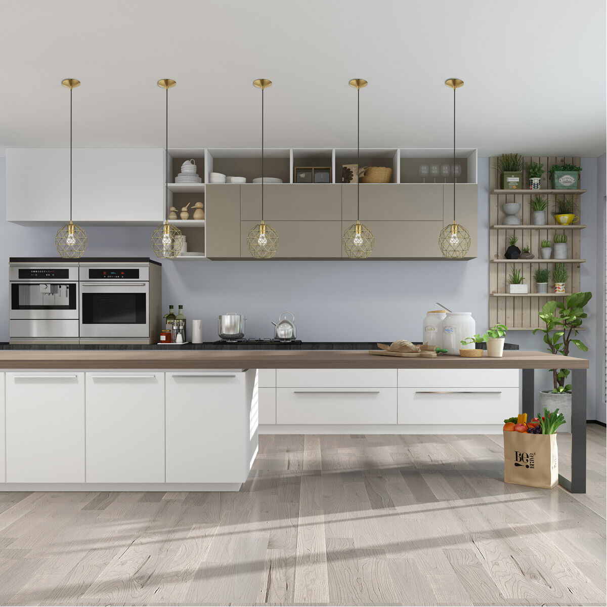 Geometric 1 Light 8 inch Antique Brass Mini Pendant Ceiling Light