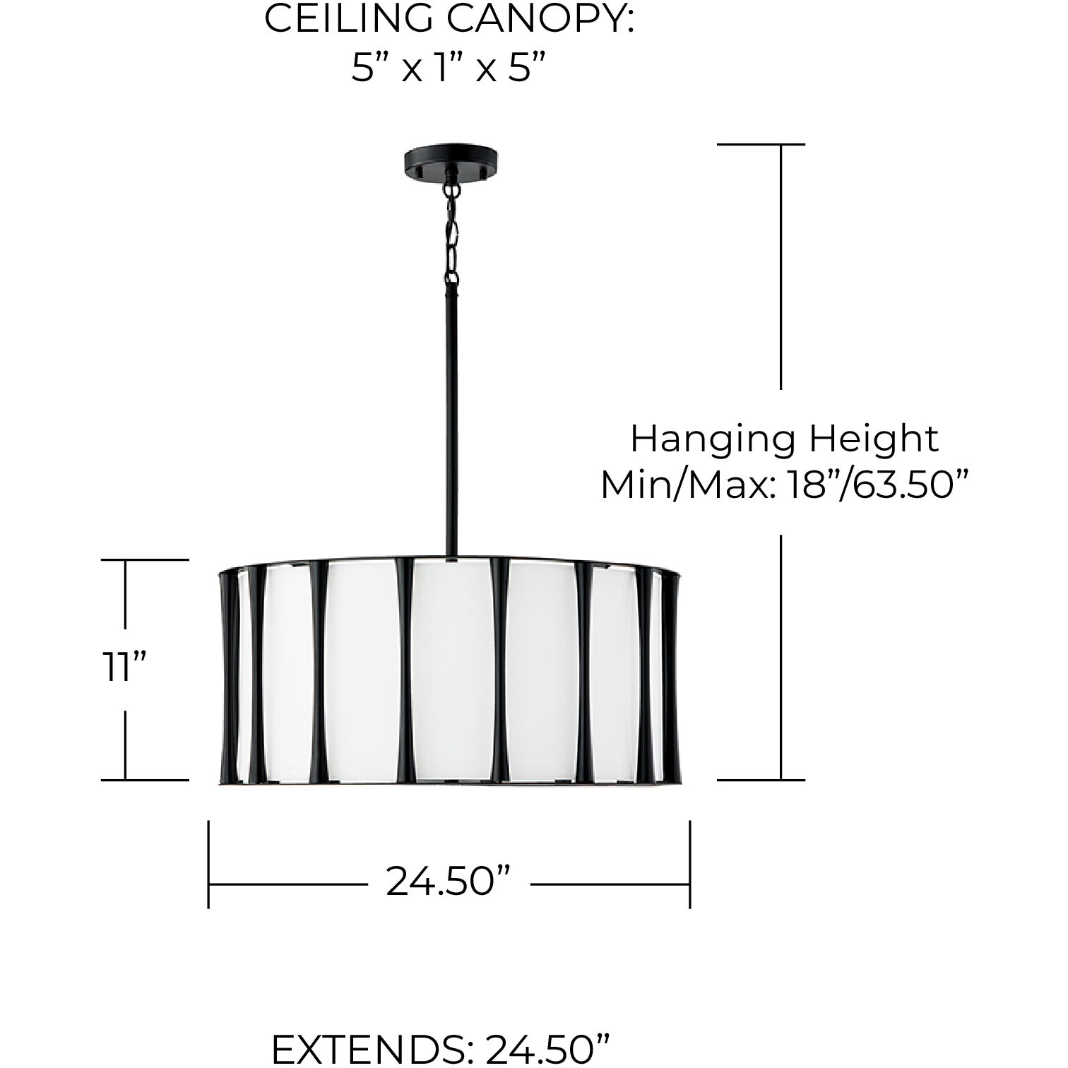 Bodie 4 Light 24.5 inch Matte Black Pendant Ceiling Light