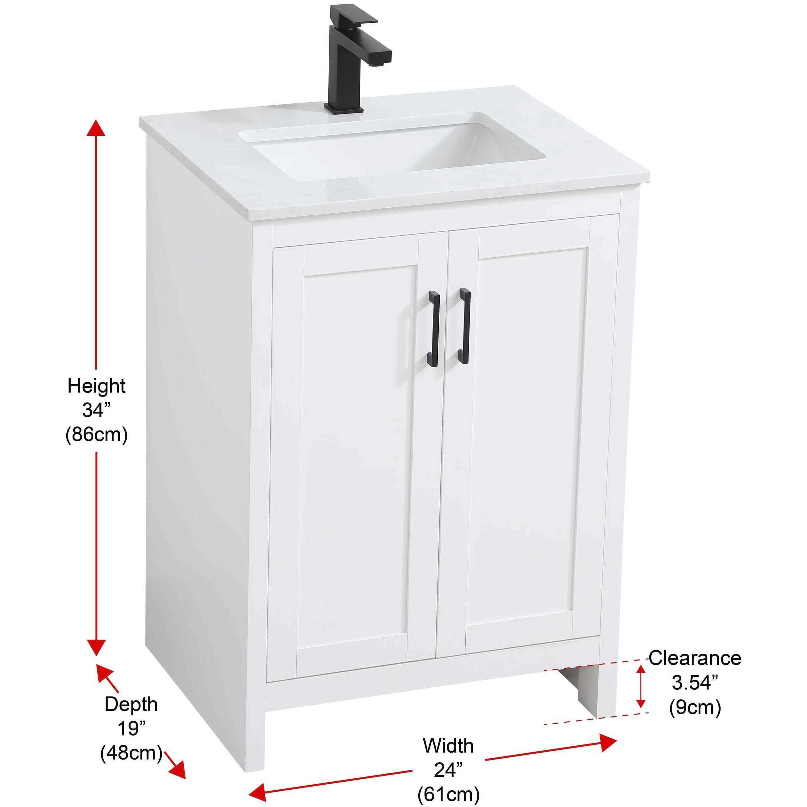 Finnley 24 X 34 inch White Bathroom Vanity Cabinet