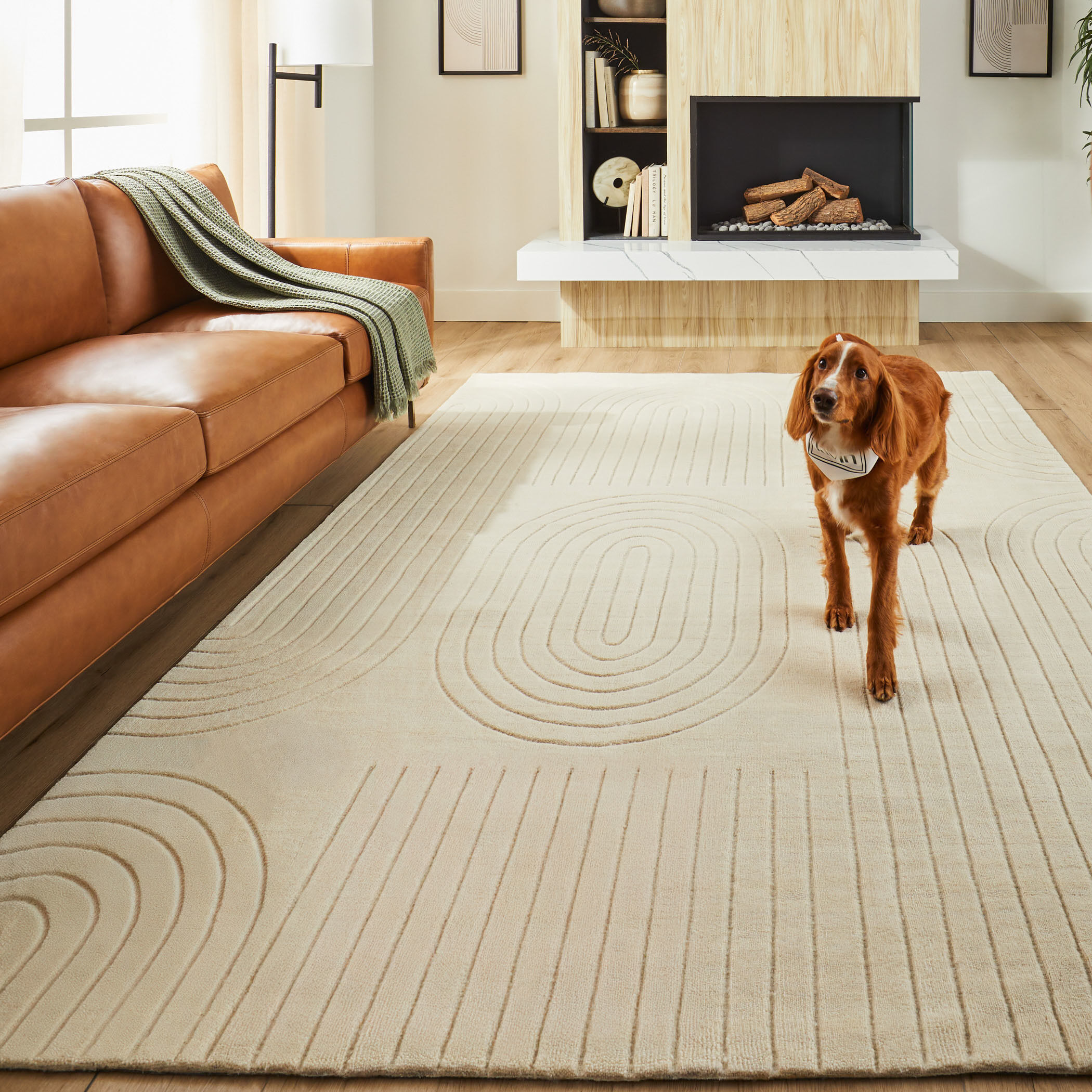 Kirti 90 X 63 inch White/Ivory Rug in 5 x 7