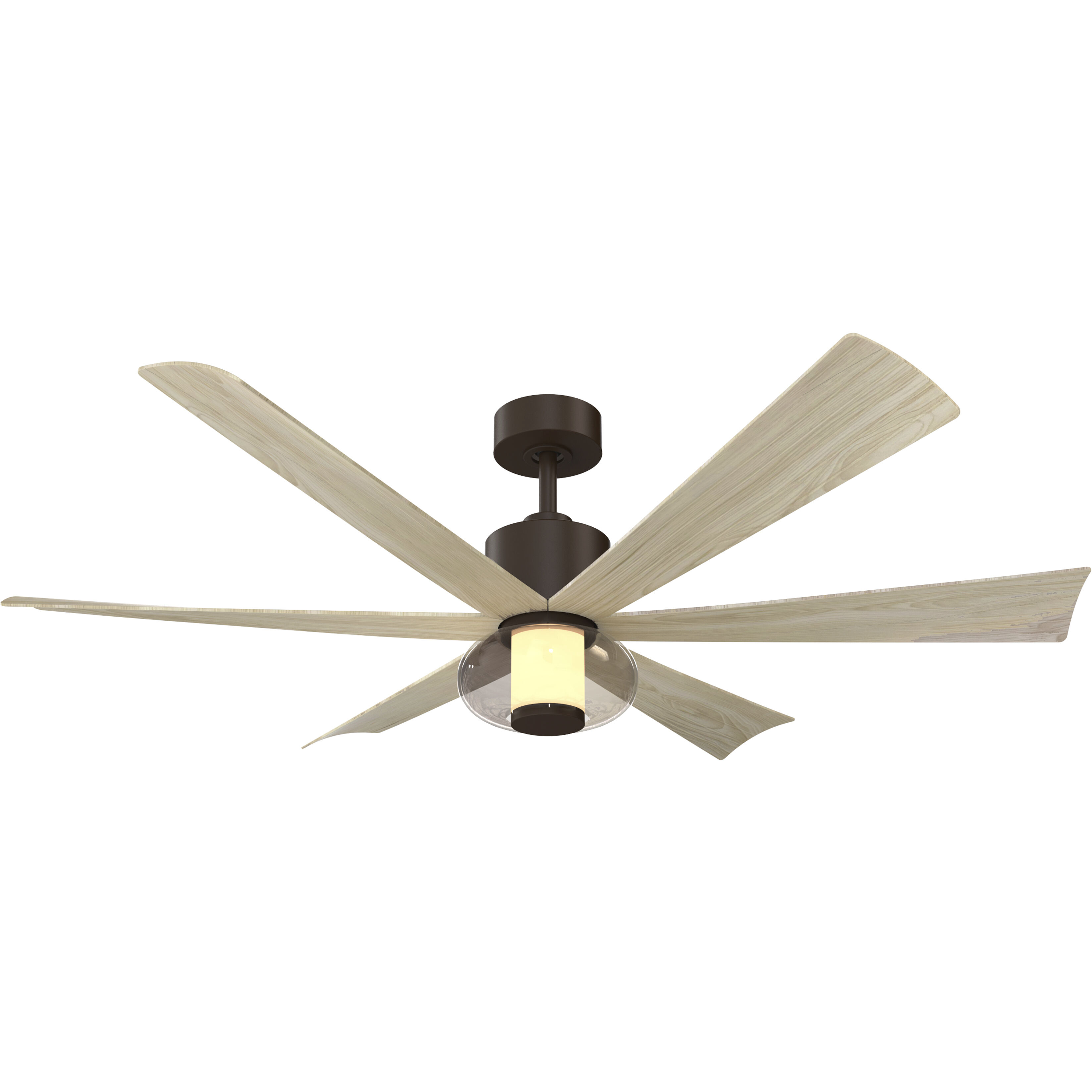 Veyra 56 inch Dark Bronze with White Oak Blades Smart Ceiling Fan