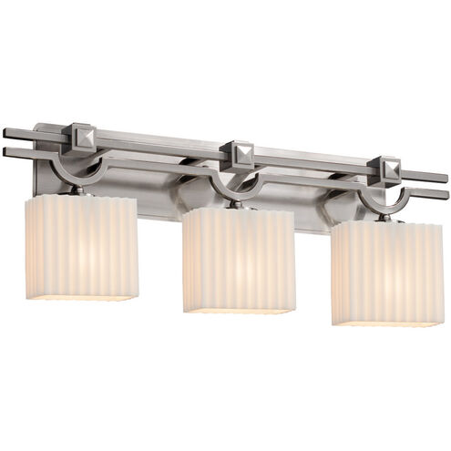 Porcelina LED 29 inch Brushed Nickel Bath Bar Wall Light in 2100 Lm LED, Pleats, Rectangle