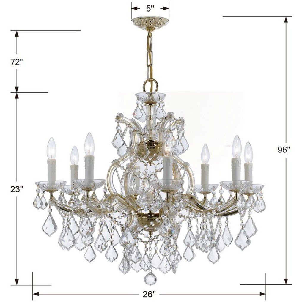 Maria Theresa 9 Light 26 inch Gold Chandelier Ceiling Light in Clear Hand Cut
