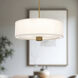 Alora Mood Theo 3 Light 24.13 inch Aged Gold and White Linen Pendant Ceiling Light