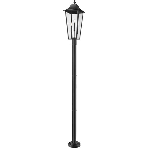 Gannon 3 Light 105.25 inch Black Outdoor Post Mounted Fixture in G9