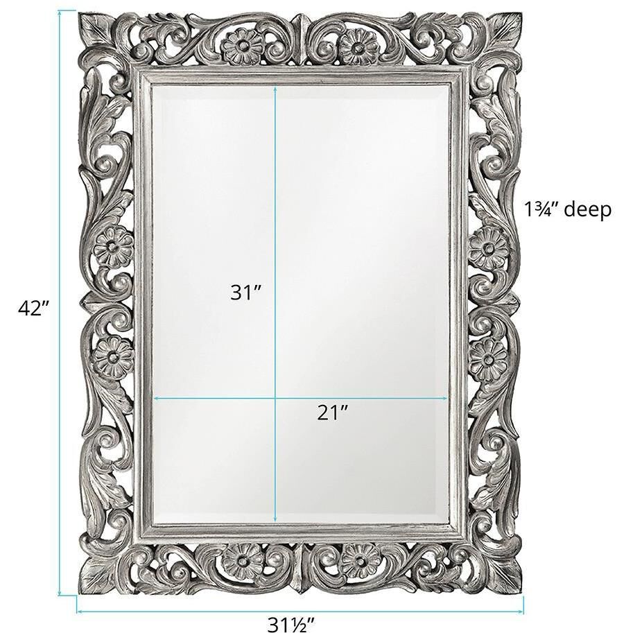 Chateau 42 X 31 inch Glossy Nickel Wall Mirror