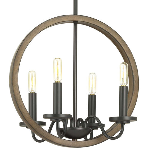Fontayne 4 Light 15.75 inch Antique Bronze Chandelier Ceiling Light, Design Series