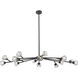 Downtown Urban Aurora 16 Light 48 inch Matte Black Statement Chandelier Ceiling Light