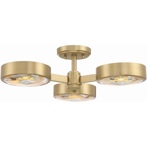 Orson 3 Light 22.5 inch Modern Gold Semi Flush Ceiling Light